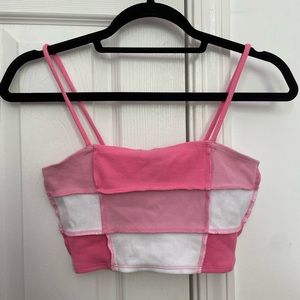 Pink Patch Crop Tank